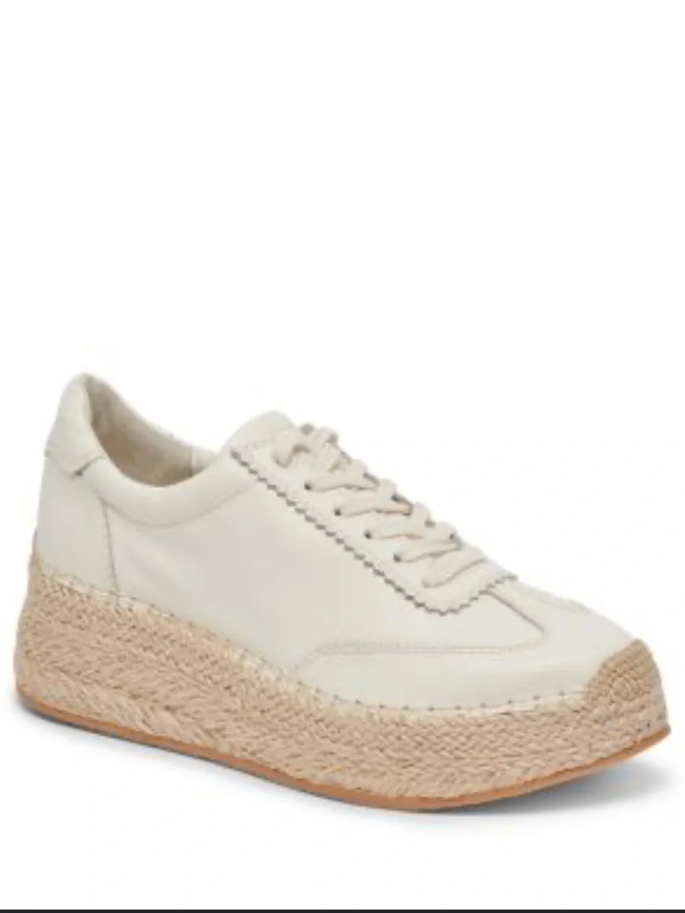 Dolce Vita Jaja Lace Up Espadrille Platform Sneakers NEW Cream/White Size 9.5